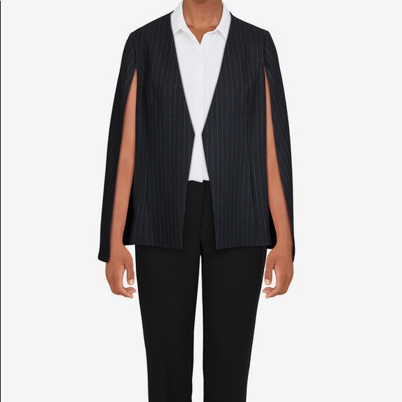 Sabié black pinstripe cape with pockets size large - Picture 7 of 10